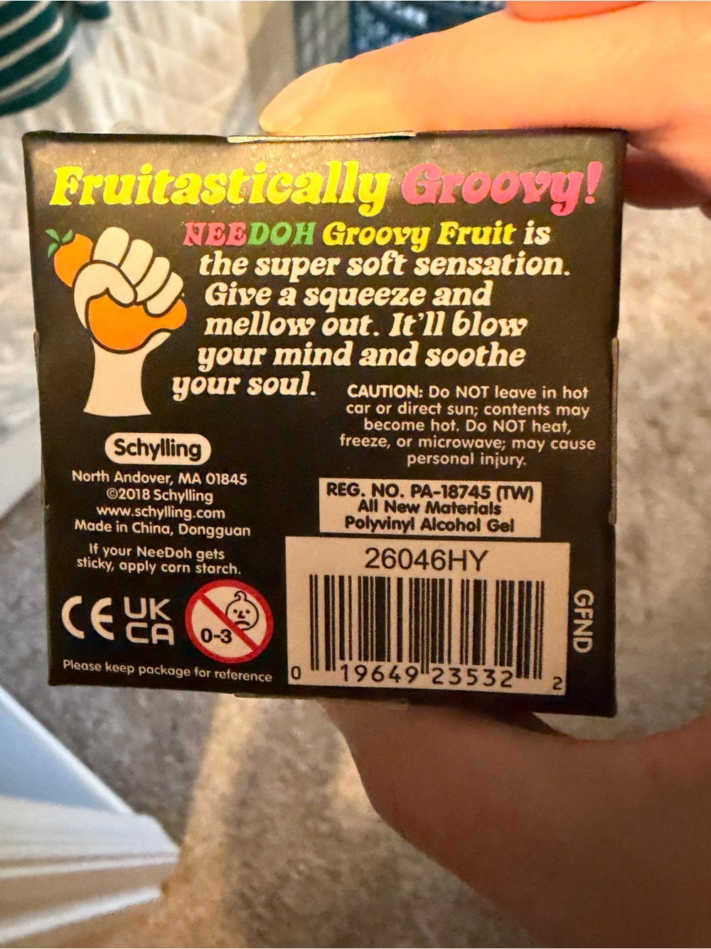 Schylling Groovy NeeDoh Fruit Stress Toy - Orange & Pink - Picture 6 of 7